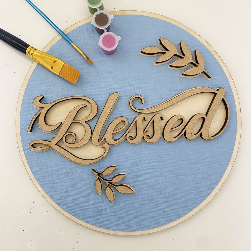 3D Sign Kit - Blessed - 12" Round