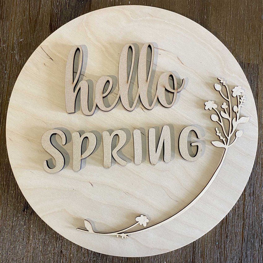Extend-a-Family Waterloo Region: 3D Sign Kit - Hello Spring - 12" Round