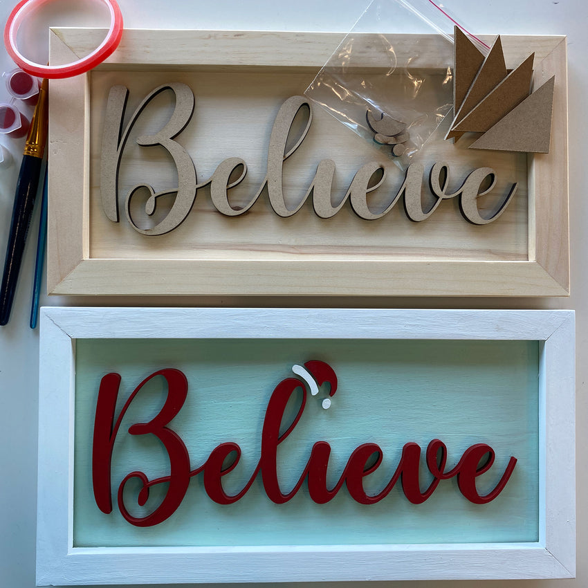 3D Sign Kit - Believe - 16" x 8"