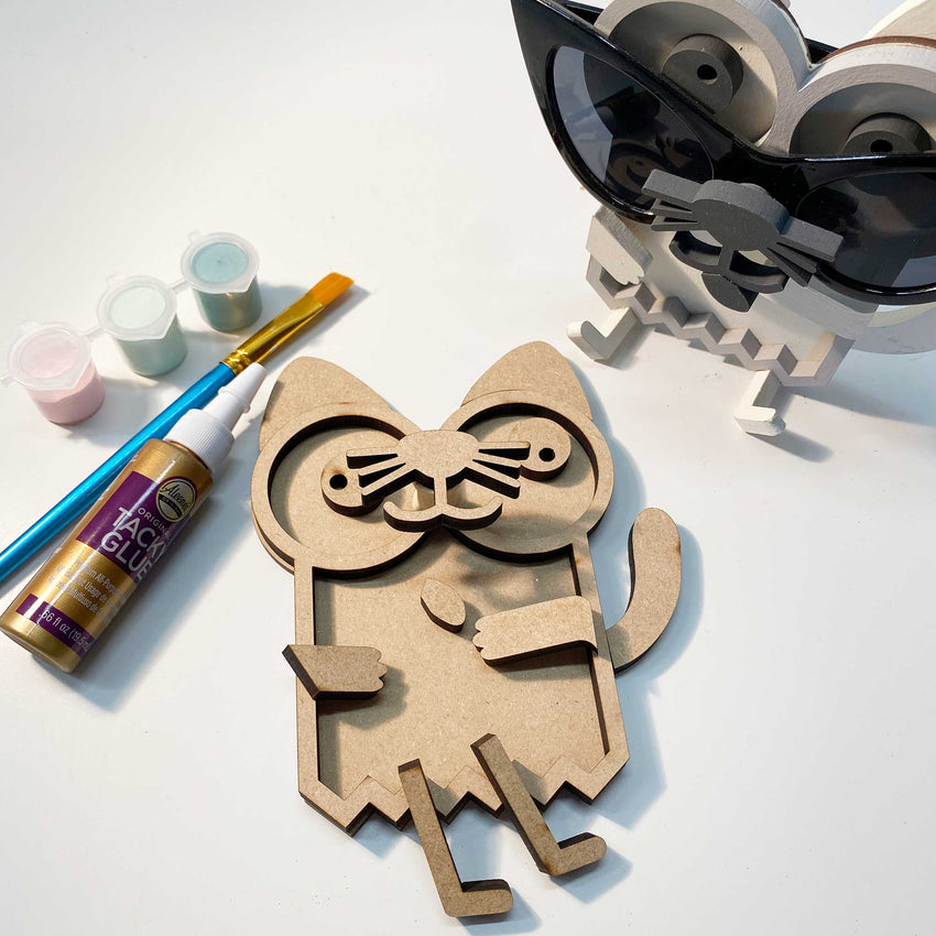 Cat 3D Glasses Holder ~ Paint Kit