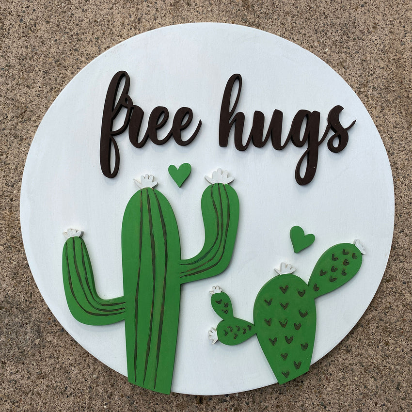 3D Sign Kit - Free Hugs - 12" Round