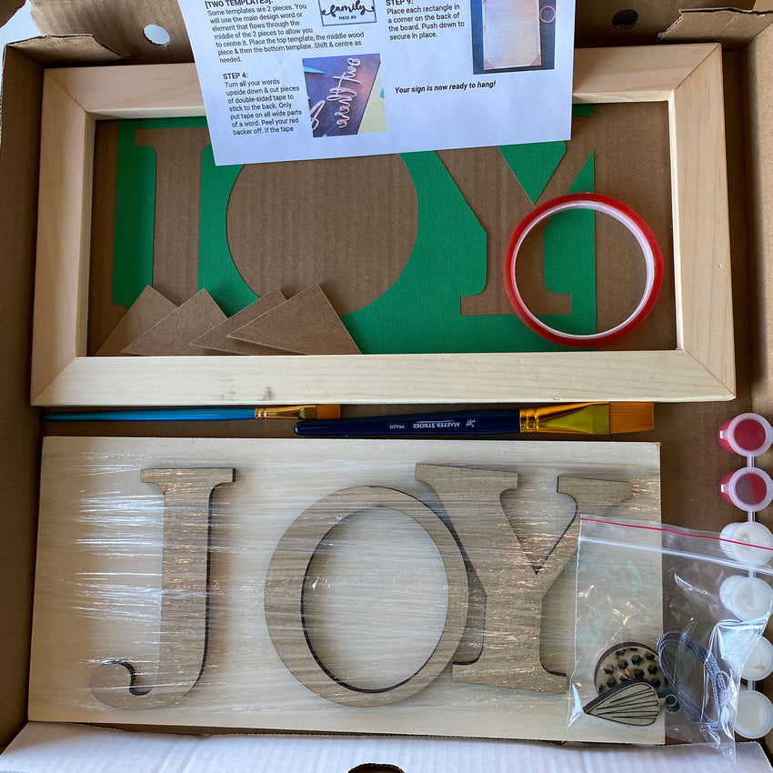 3D Sign Kit - JOY with Ornaments - 16" x 8"