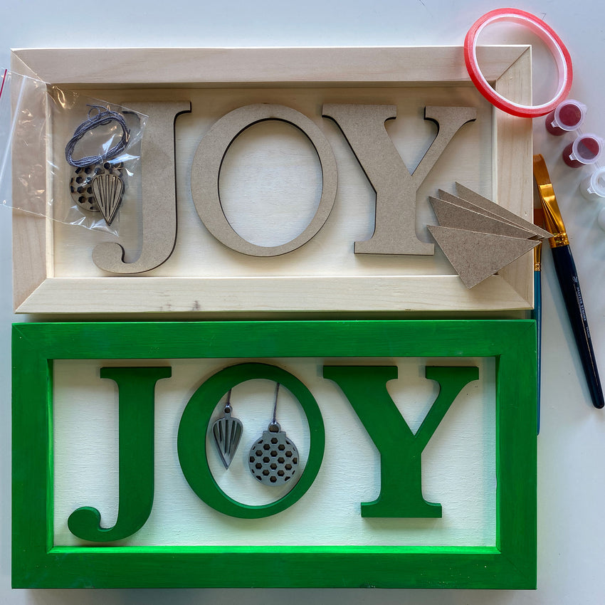 3D Sign Kit - JOY with Ornaments - 16" x 8"