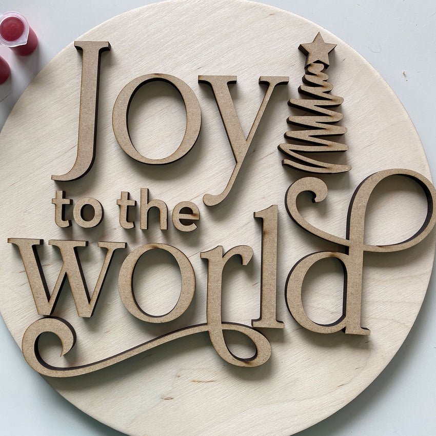 3D Sign Kit - Joy to the World - 12" Round