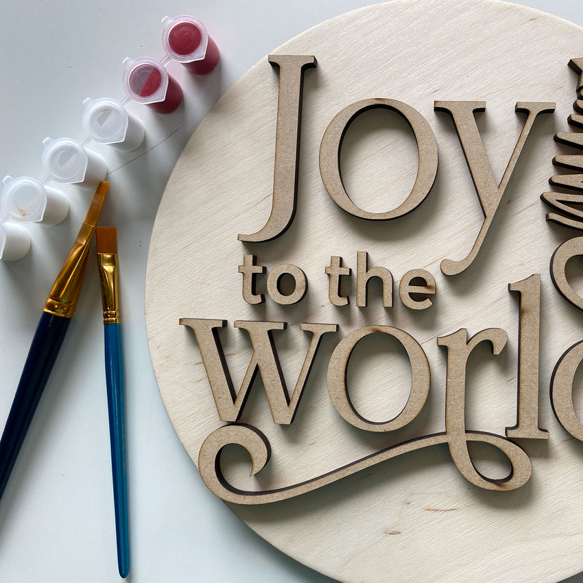 3D Sign Kit - Joy to the World - 12" Round