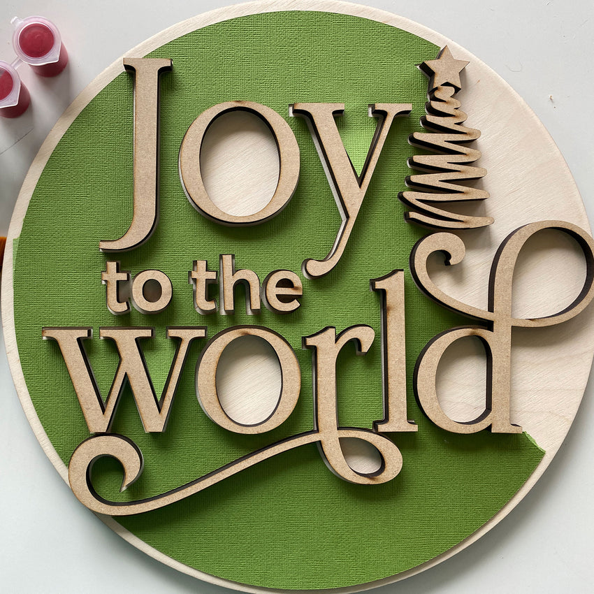 3D Sign Kit - Joy to the World - 12" Round
