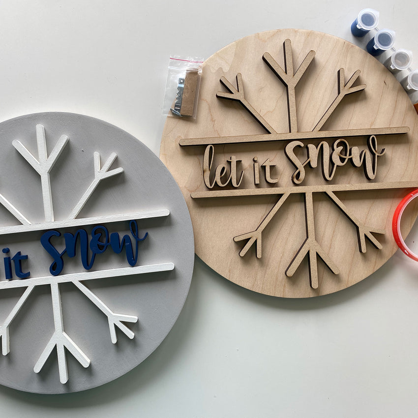 3D Sign Kit - Let It Snow - 12" Round
