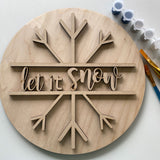 3D Sign Kit - Let It Snow - 12" Round