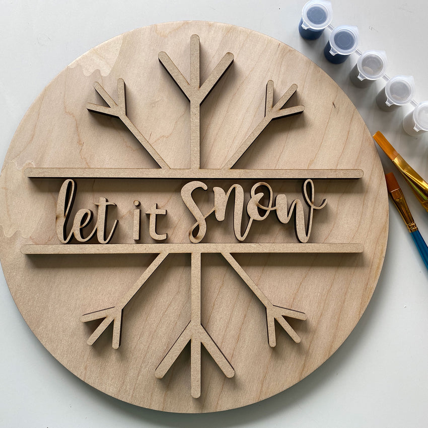3D Sign Kit - Let It Snow - 12" Round