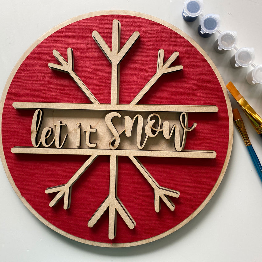 3D Sign Kit - Let It Snow - 12" Round