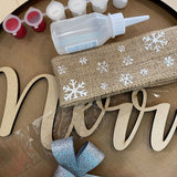 3D Wood Sign Kit ~ Merry Holiday Wreath