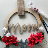 3D Wood Sign Kit ~ Merry Holiday Wreath