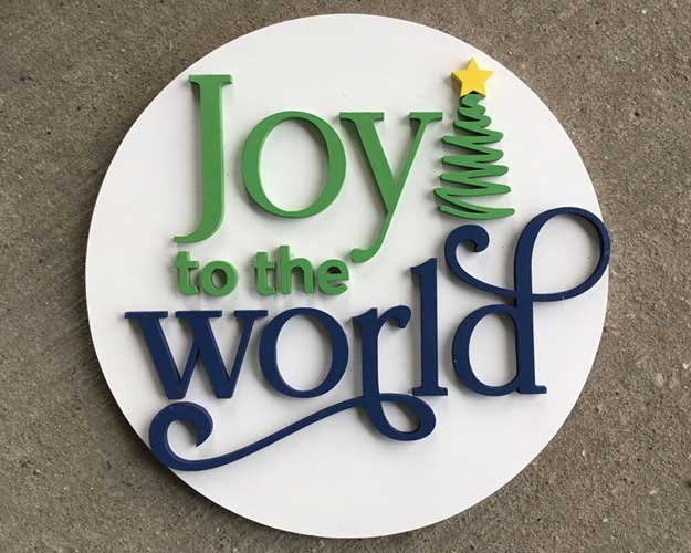 3D Sign Kit - Joy to the World - 12" Round