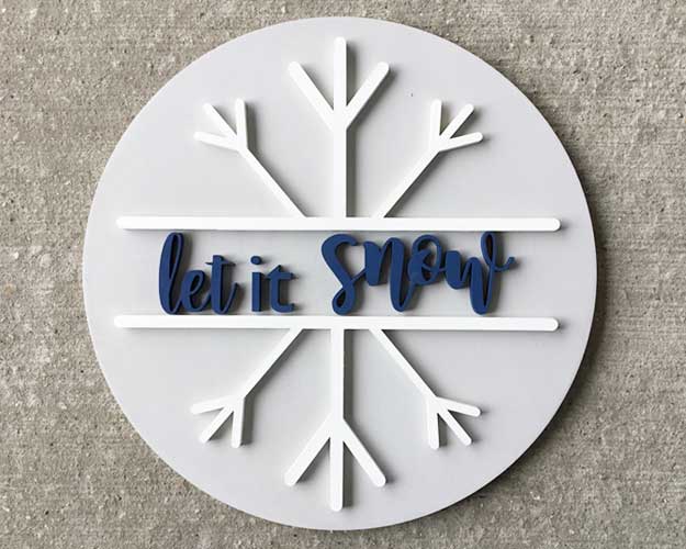 3D Sign Kit - Let It Snow - 12" Round