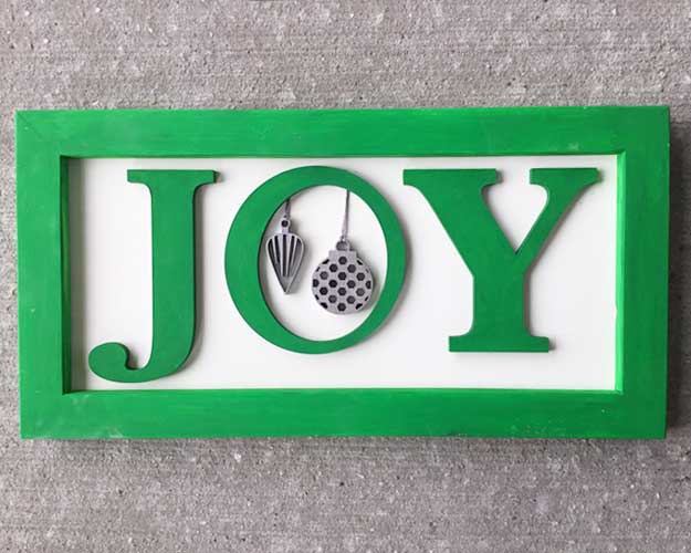 3D Sign Kit - JOY with Ornaments - 16" x 8"