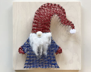 Santa Gnome String Art