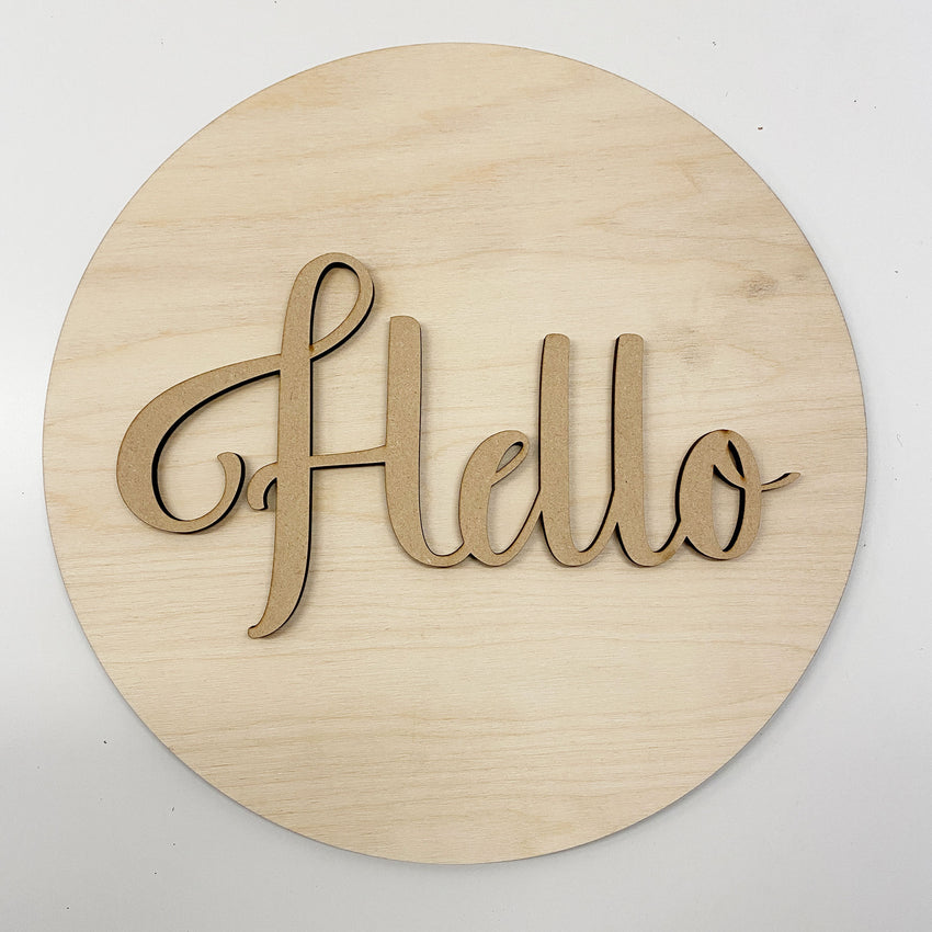 3D Sign Kit - Hello - 12" Round