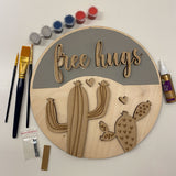 3D Sign Kit - Free Hugs - 12" Round