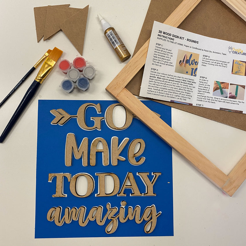 3D Sign Kit - Go Make Today Amazing - 12" x 12"