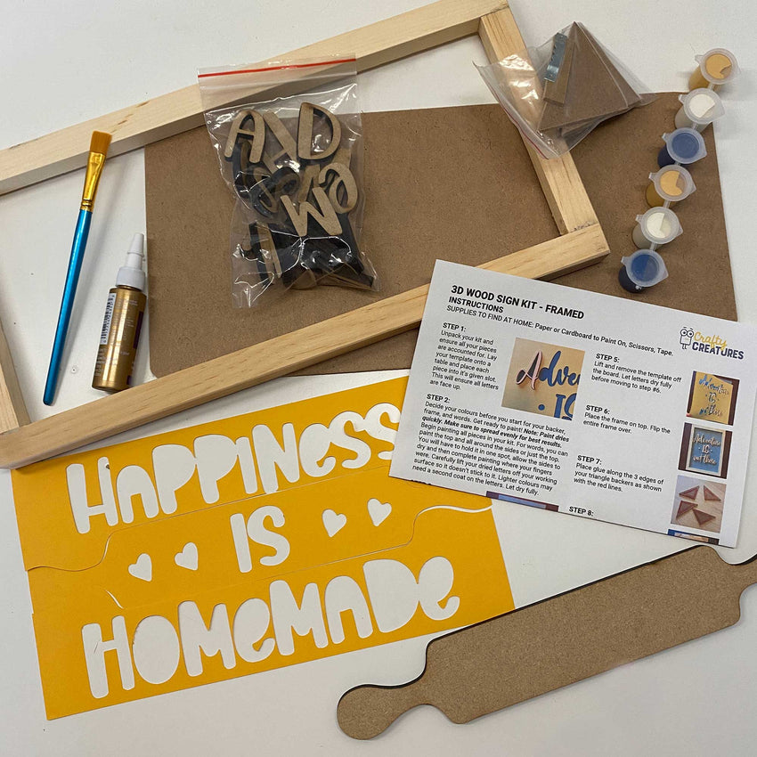 3D Sign Kit - Happiness is Homemade - 16" x 8"