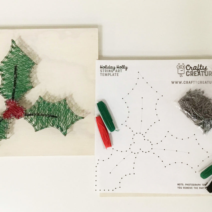 Holiday Holly String Art