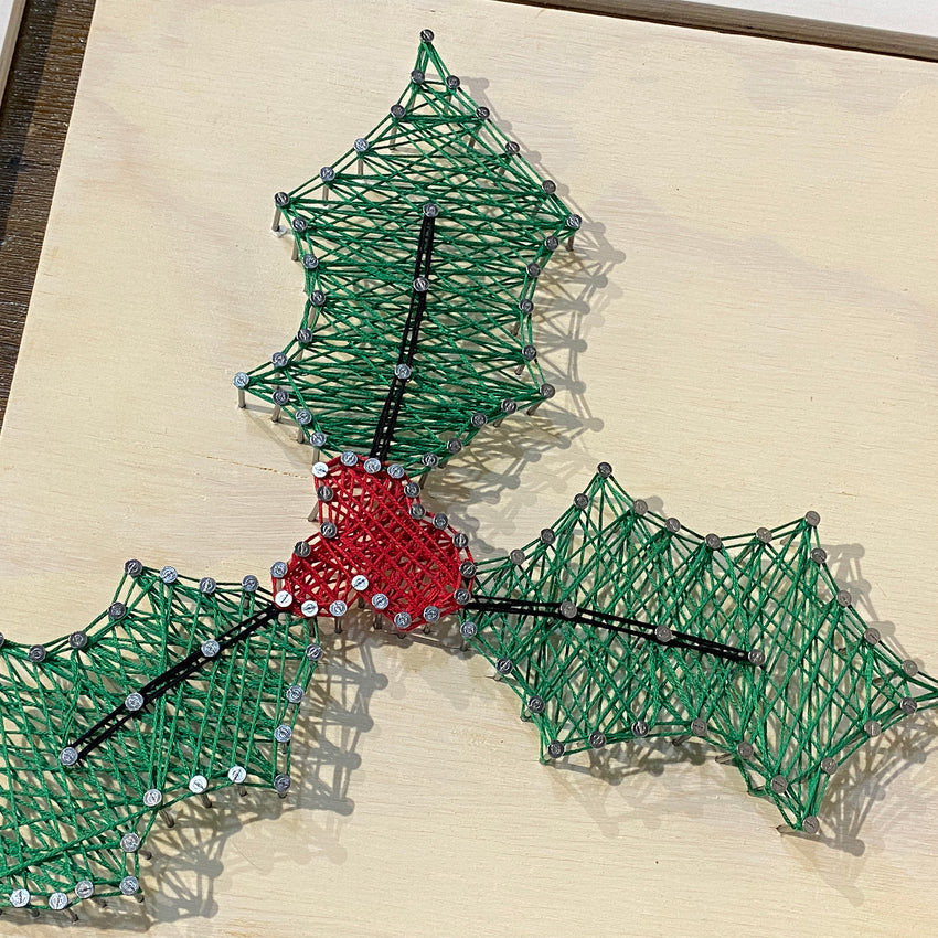 Holiday Holly String Art
