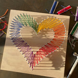 Rainbow Heart String Art