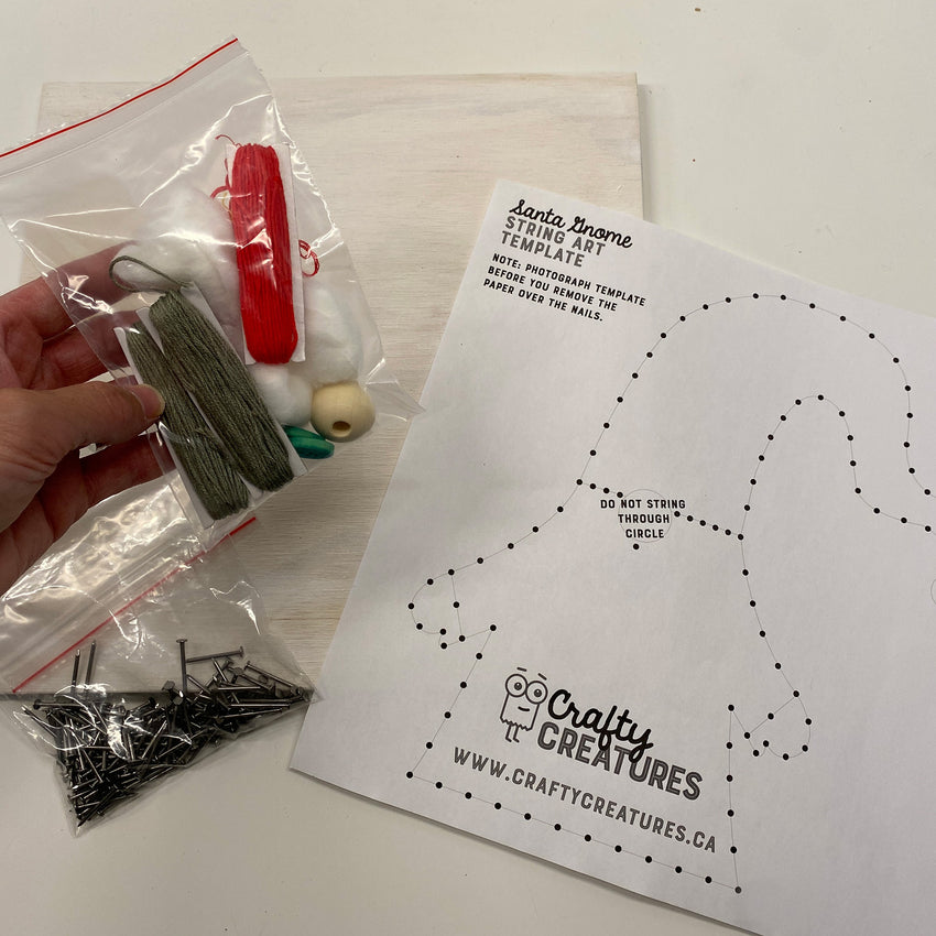 Santa Gnome String Art