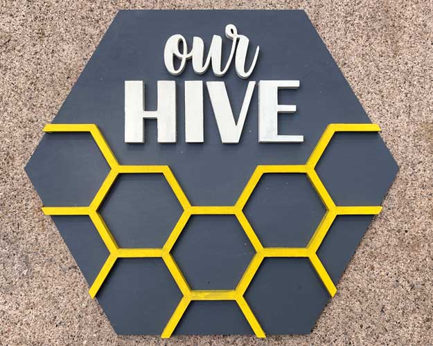 3D Sign Kit - Our Hive - 12" Hex
