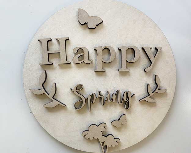 3D Sign - Happy Spring - 12" Round