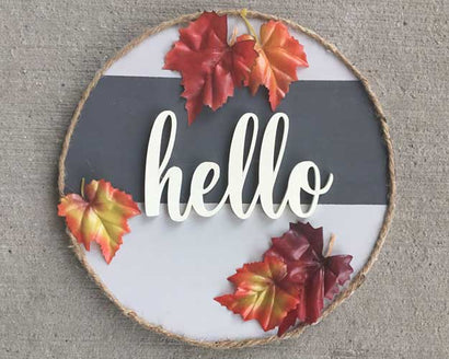 3D Sign Kit - Hello with Fall Leaves - 12