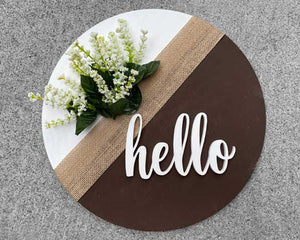 3D Sign Kit - Hello with Floral - 12” Round