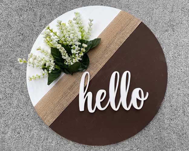 Extend-a-Family Waterloo Region: 3D Sign Kit - Hello with Floral - 12" Round