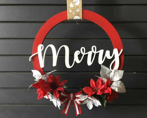 3D Wood Sign Kit ~ Merry Holiday Wreath