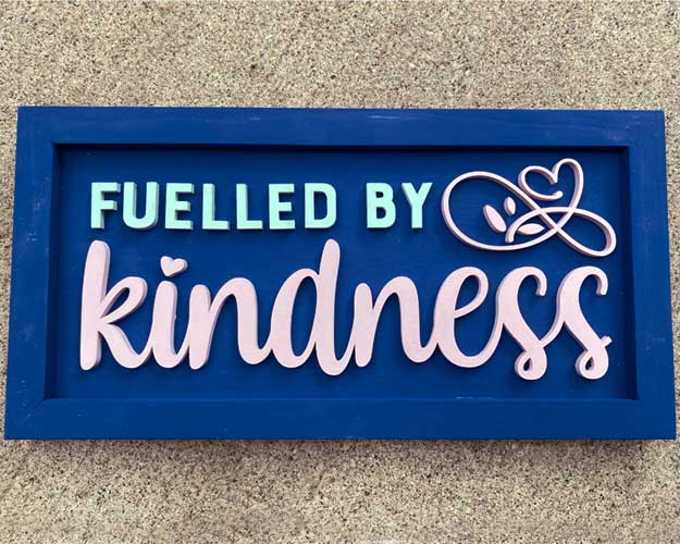 Extend-a-Family Waterloo Region: 3D Sign Kit - Fuelled By Kindness - 16" x 8"