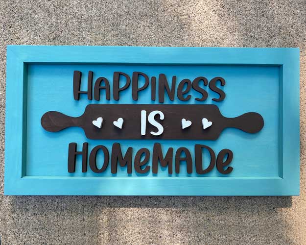 3D Sign Kit - Happiness is Homemade - 16" x 8"