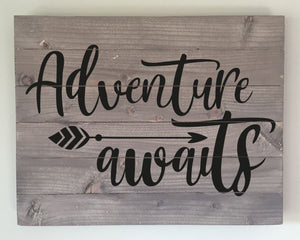 Adventure Awaits 12x15 Wood Sign Kit