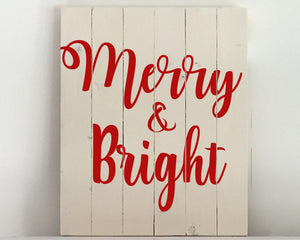 Merry & Bright 12x15 Wood Sign Kit