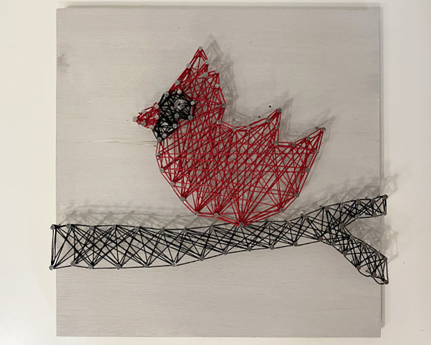 Cardinal on a Branch String Art